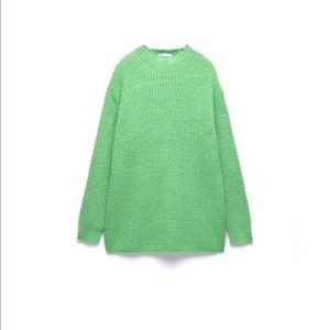 Zara green long sleeve oversized sweater size small